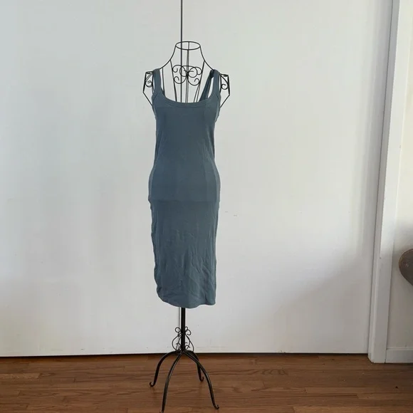 Bobi Los Angeles NWT Tank Midi Dress in Bluestone - Picture 4 of 8